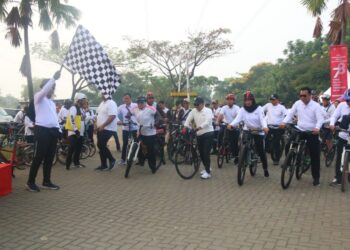 Rangkaian HUT Kemenkumham ke 78, Lapas Kelas II Tangerang Ikuti Giat Sepeda Sehat