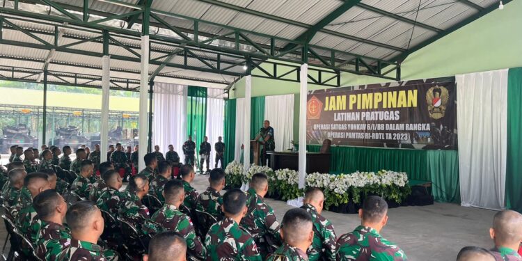 Danrindam Kodam I/BB Membuka Latihan Pratugas Operasi Satgas Pamtas RI-RDTL TA.2023