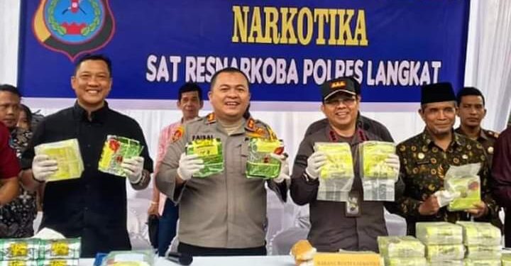 Polres Langkat Musnahkan 22 Kg Narkotika Jenis Sabu