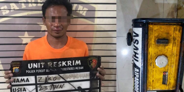 Polsek Medan Tembung Amankan Pelaku Pencuri Mesin Genset