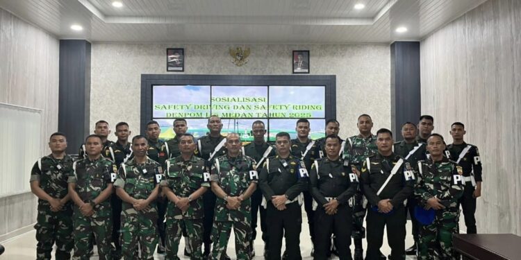 Denpom I/5 Medan Gelar Sosialisasi Safety Riding dan Safety Driving Crash Program Tahun 2025