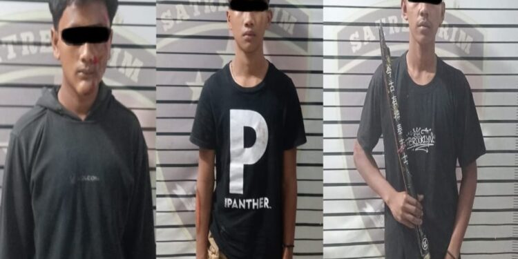 Polsek Sunggal Amankan 3 Anggota Geng Motor Bersenjata Tajam