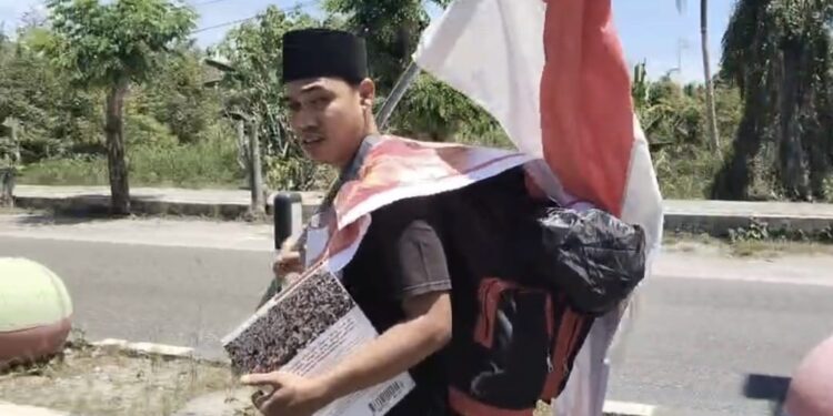 Mahmudin Aksi Jalan Kaki Tanjungbalai – Mabes Polri, Protes Kriminalisasi Oknum Kompol DK