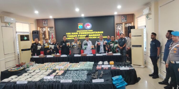100 Hari Kerja, Kapolrestabes Medan Ungkap 526 Kasus Narkotika dan Amankan 718 Tersangka