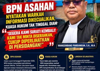 Sengketa Waris Tanah Asahan, Kuasa Hukum Minta Warkah SHM Nomor 24/Aek Loba Dibuka di PN Kisaran ‎