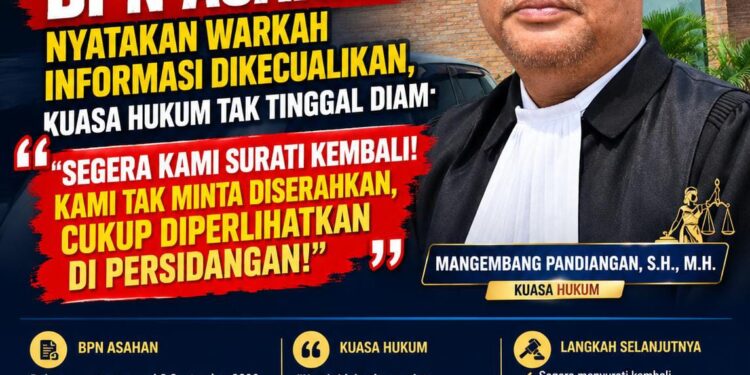 Sengketa Waris Tanah Asahan, Kuasa Hukum Minta Warkah SHM Nomor 24/Aek Loba Dibuka di PN Kisaran ‎