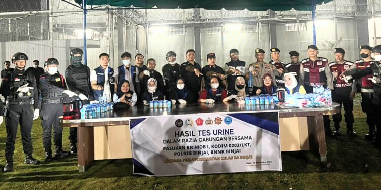 Razia Gabungan Bersama Pasukan Brimob, Kodim, Polres dan BNNK, Lapas Binjai Pastikan Bersih Dari HP dan Narkoba