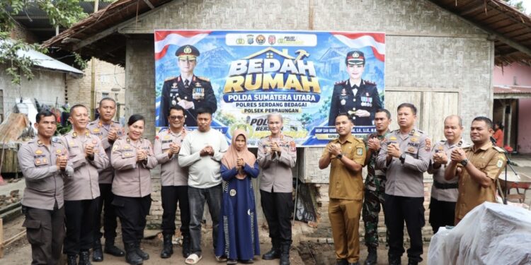 Wujud Nyata “Polisi Bersama Masyarakat”, Polres Sergai Lakukan Bedah Rumah Seorang Bilal Mayat di Perbaungan